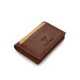 Zoozie Bags Vera Cartera para Hombre en Piel Auténtica Color Tostado 9.8x2x6.8 cm